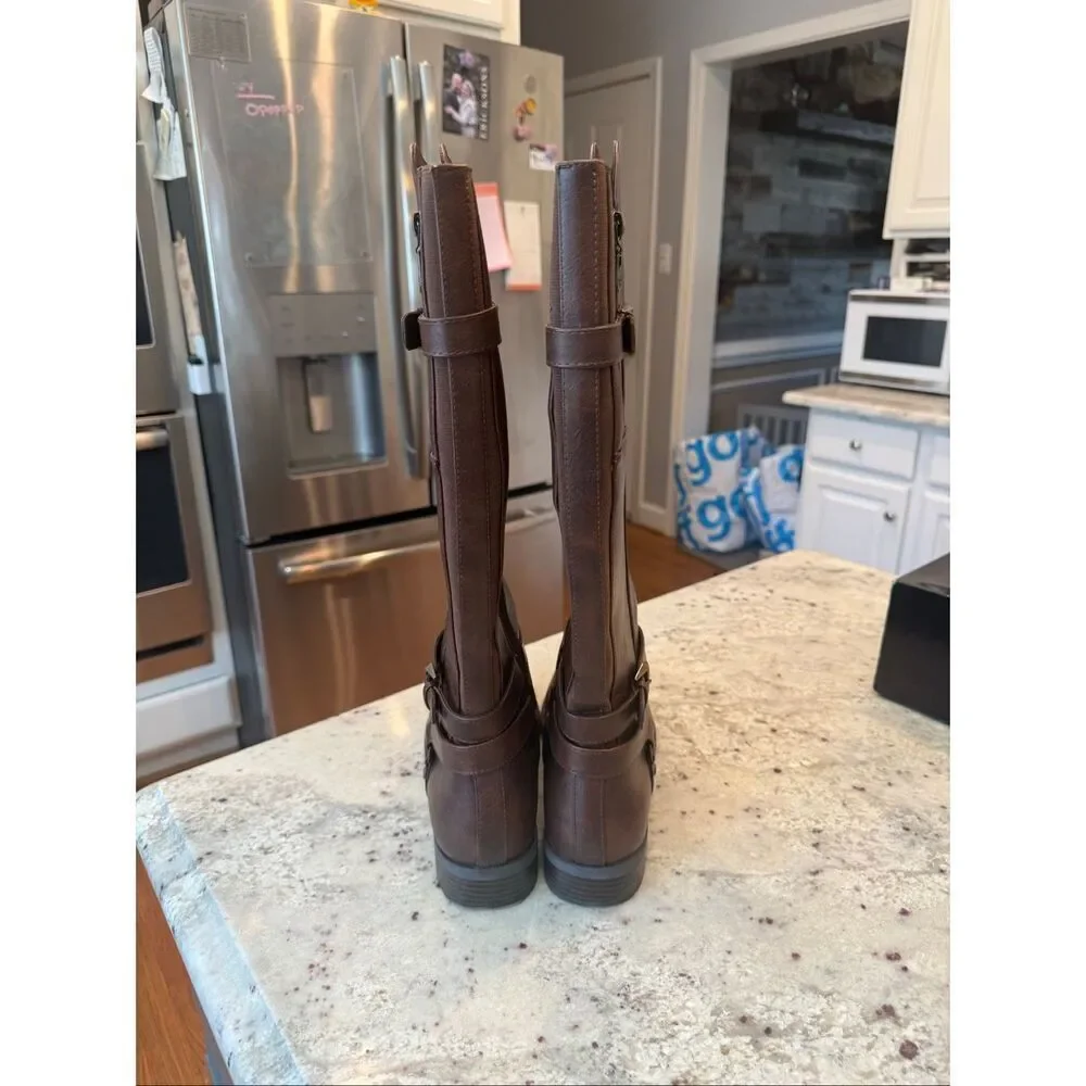 G by Guess Hilight Dark Brown Wide Calf Riding Boots sz 10 NIB